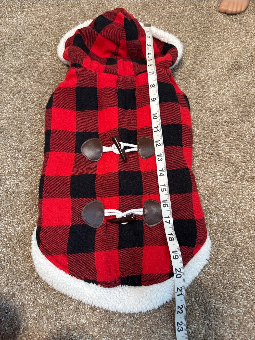 Dog/Puppy costume Buffalo Plaid/Lumberjack/Rustic hooded winter Christmas SZ LG - Picture 3 of 8
